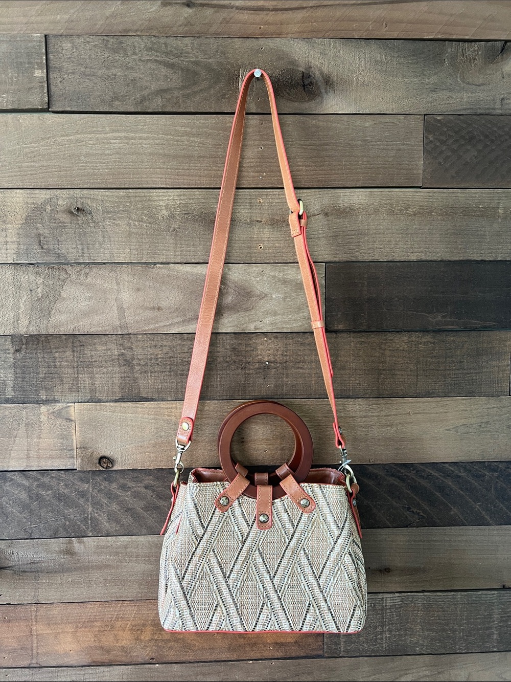NEW Patricia Nash Women's Empoli Satchel Criss Cross Woven Purse